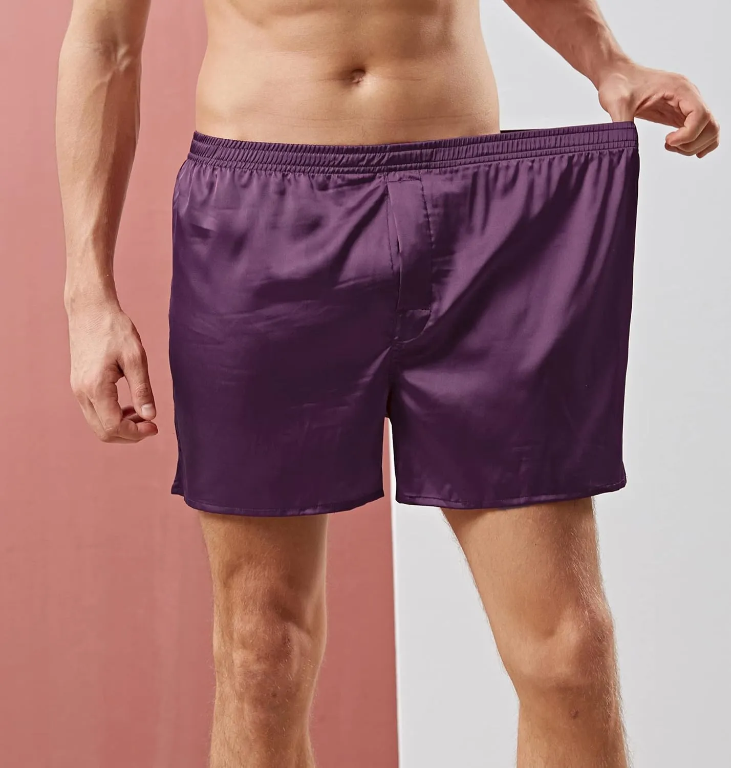 Mens Satin Boxer Shorts Silk Pajama Bottom Lounge Sleep Shorts for Men