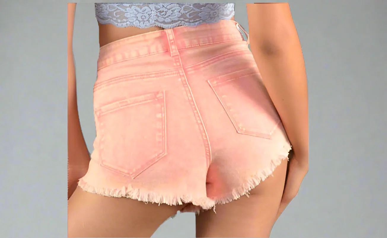 Mint Distressed Shorts