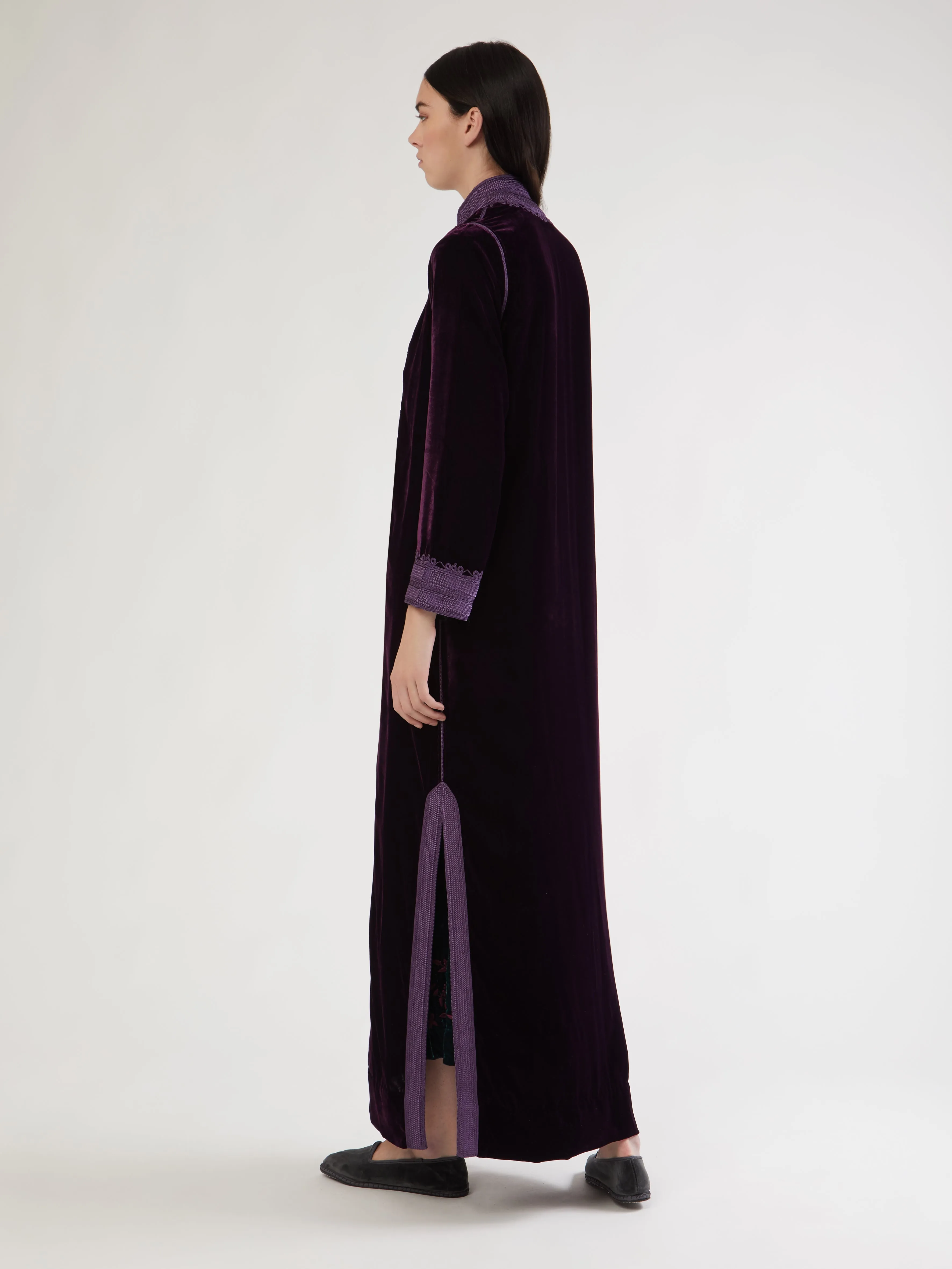 Moroccan long velvet robe