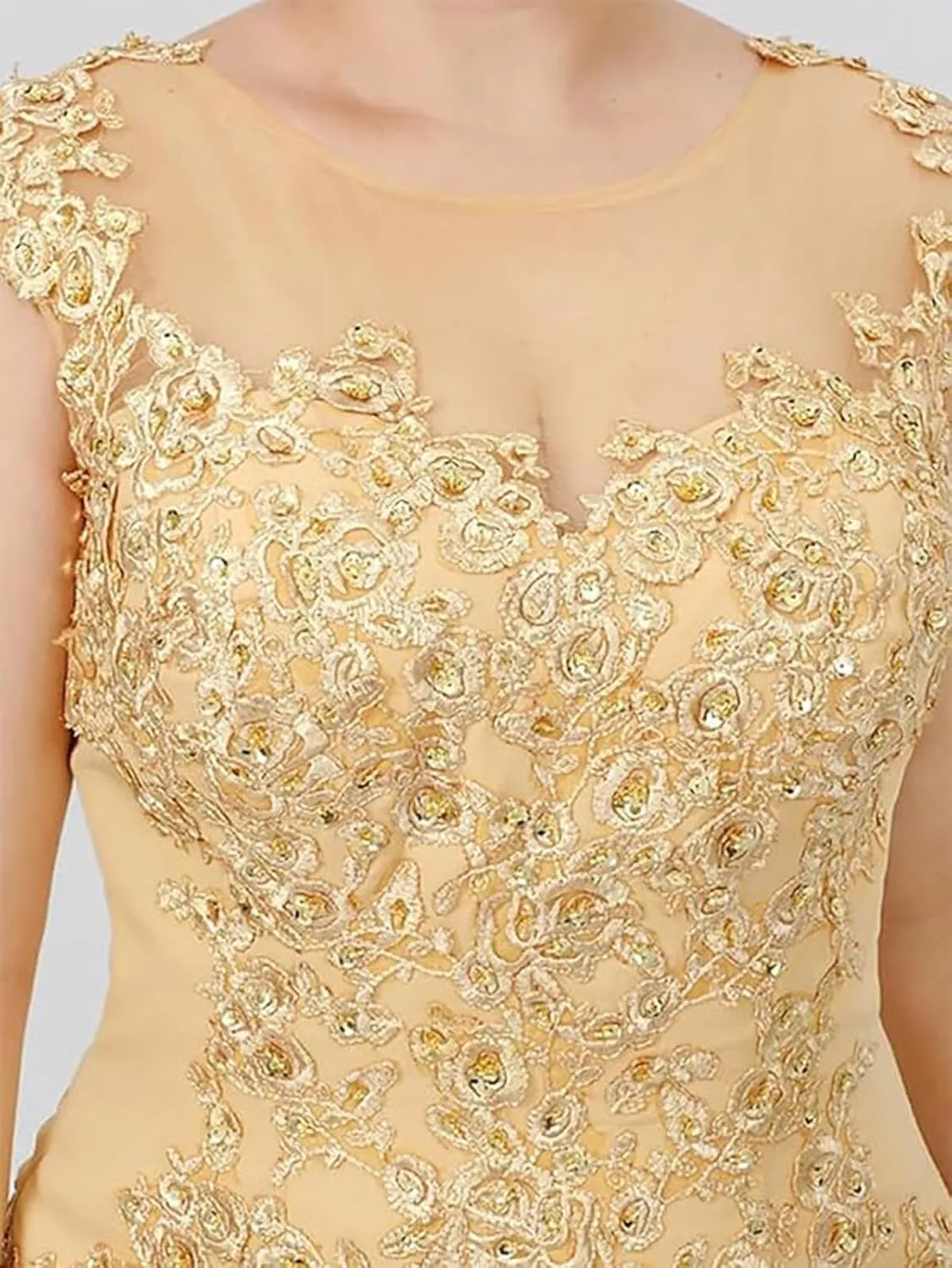 Mother of The Bride Dresses Plus Size - Appliqued Chiffon Formal Wedding Guest Dresses