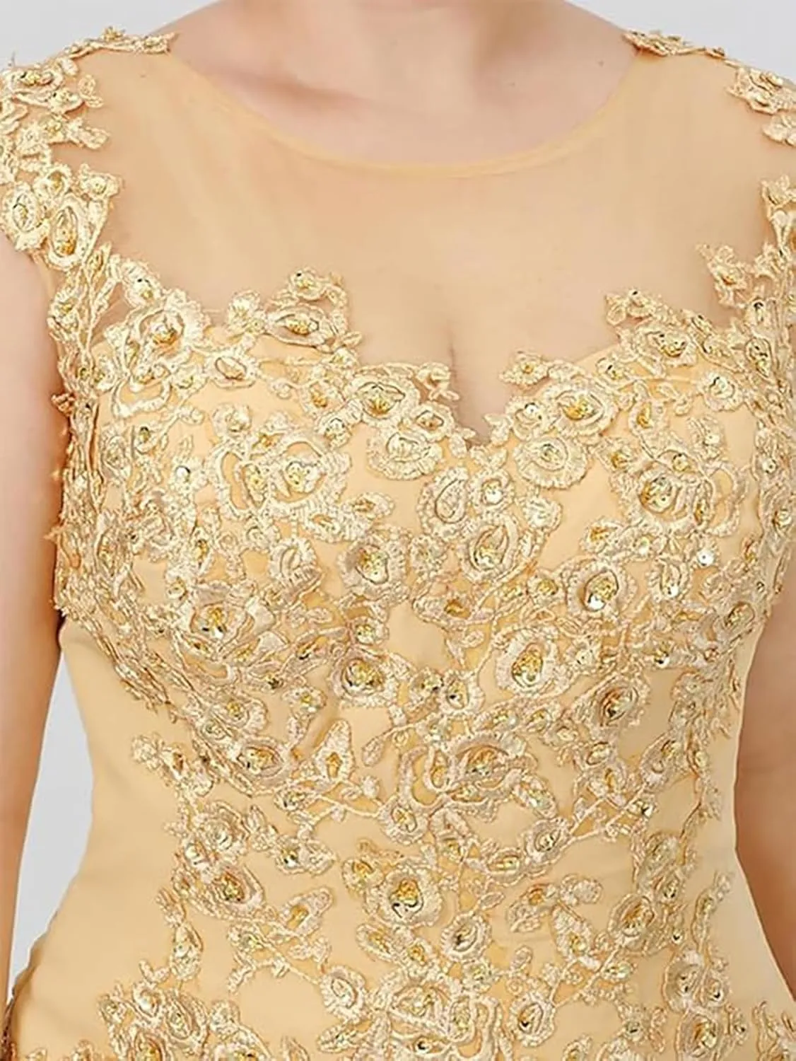Mother of The Bride Dresses Plus Size - Appliqued Chiffon Formal Wedding Guest Dresses