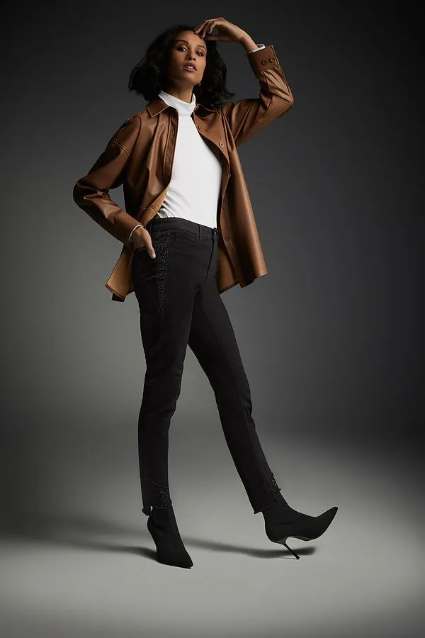 Nell Nutmeg Leatherette Shirt - Joseph Ribkoff 223917