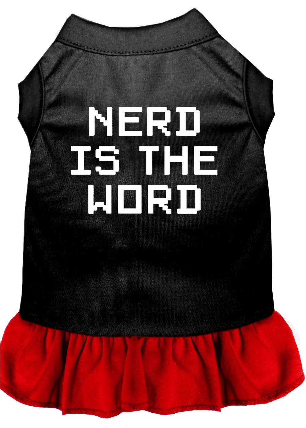 Nerd Is The Word Screen Print Dress Black With Red Xxl