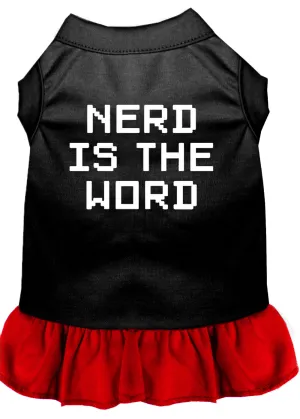 Nerd Is The Word Screen Print Dress Black With Red Xxl