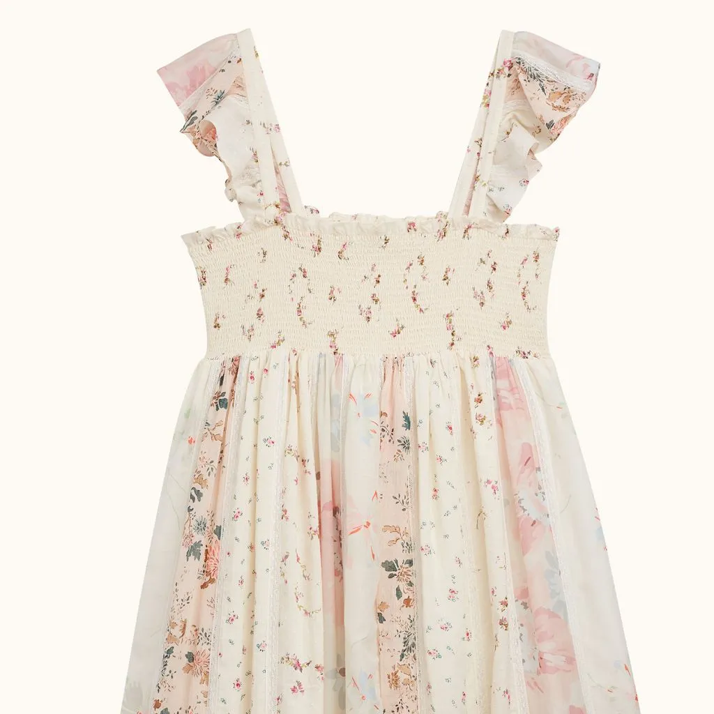 NESTINE LONG SMOCKED DRESS PINK