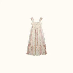 NESTINE LONG SMOCKED DRESS PINK