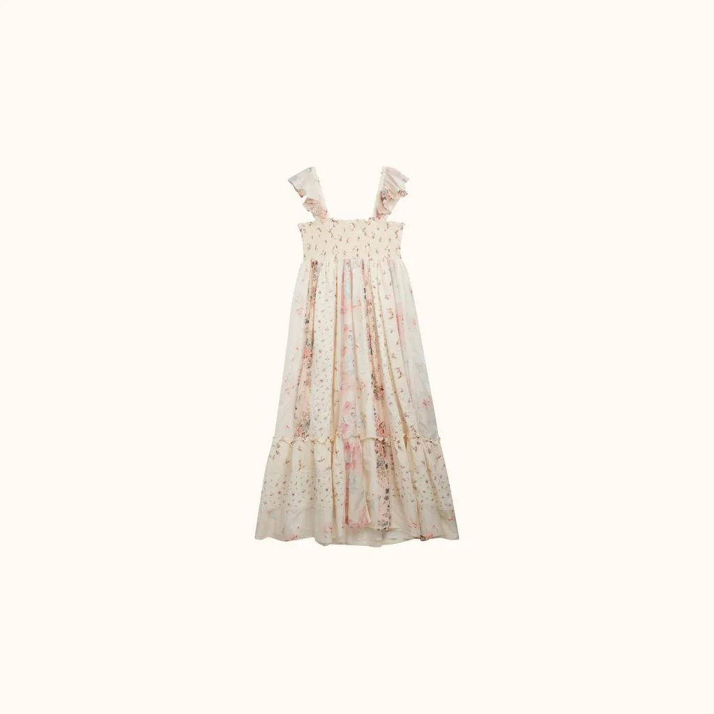 NESTINE LONG SMOCKED DRESS PINK