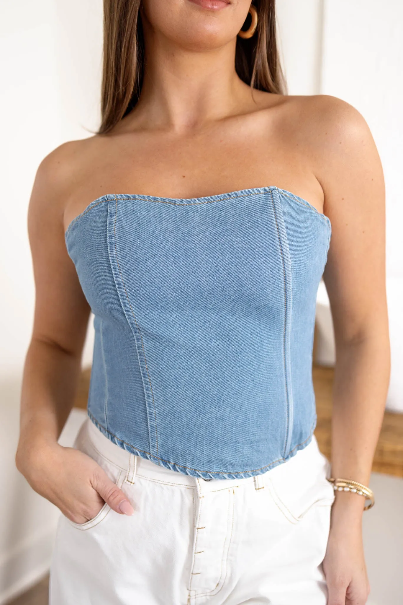 Nicole Denim Top