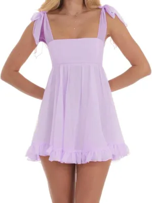 NUFIWI 2025 Bow Tie Graduation Mini Dress for Women Square Neck Tiered Flowy A Line Mini Dresses Sleeveless Flare Sundress