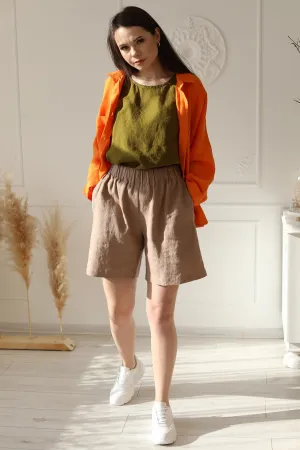 Organic linen shorts Phoebe