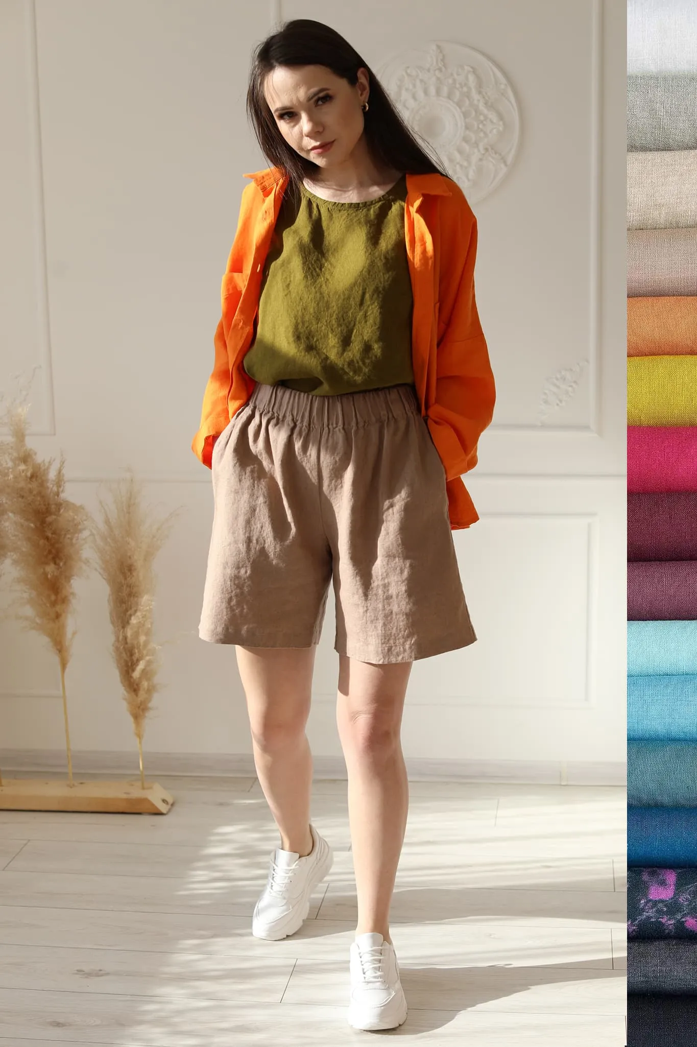 Organic linen shorts Phoebe