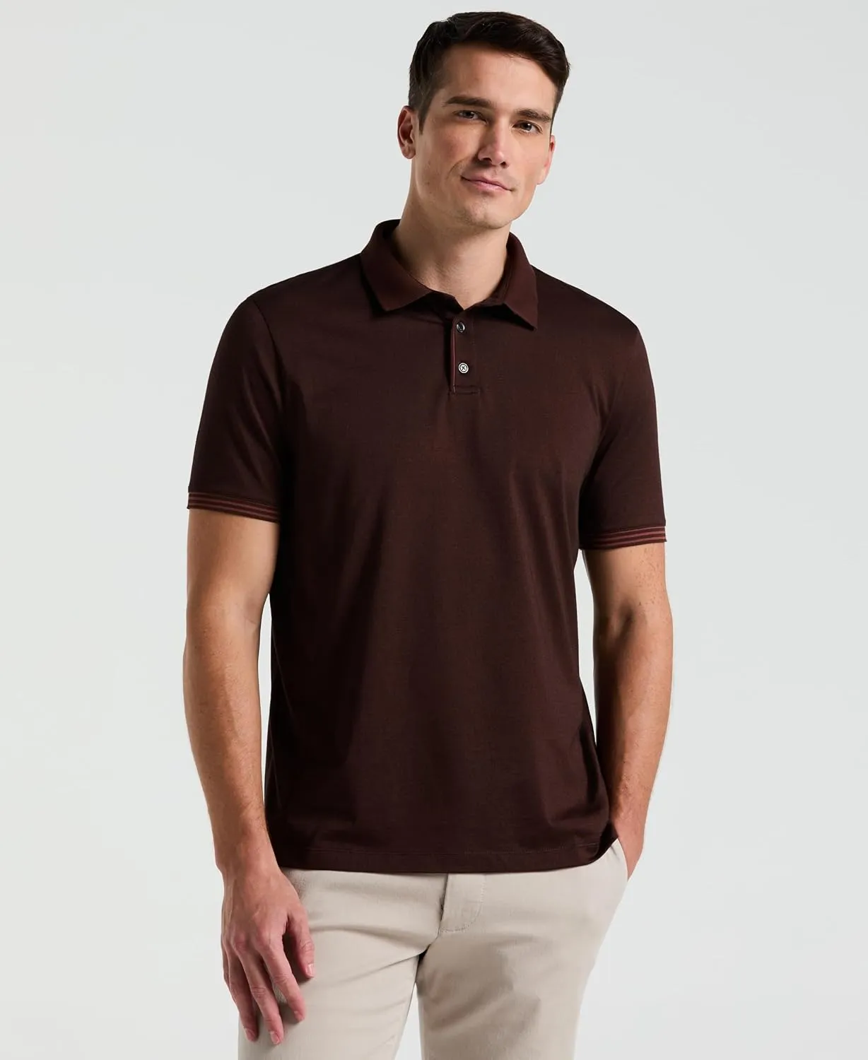 Perry Ellis Men's Icon Polo Shirt with Solid, Breathable, Moisture-Wicking Fabric (Sizes Small-5xl)