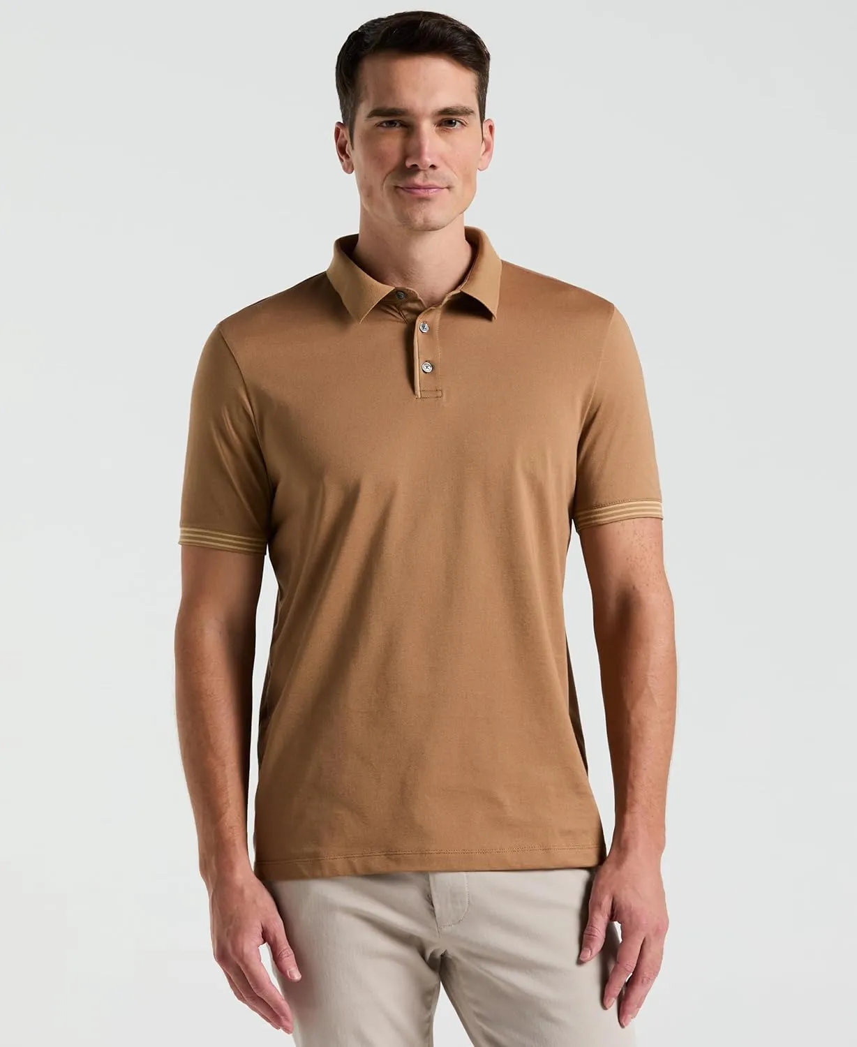 Perry Ellis Men's Icon Polo Shirt with Solid, Breathable, Moisture-Wicking Fabric (Sizes Small-5xl)