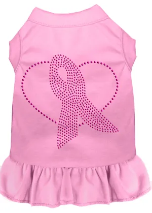 Pink Ribbon Rhinestone Dress Light Pink 4x