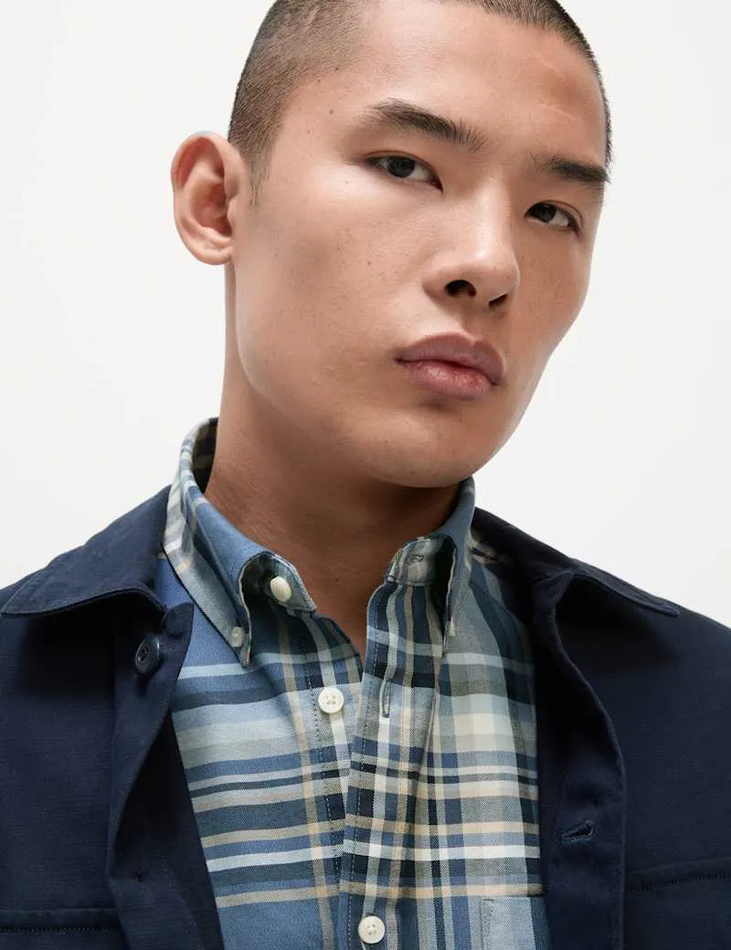 Pure Cotton Check Oxford Shirt