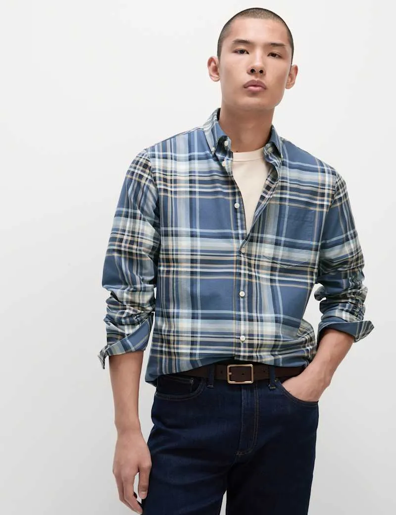 Pure Cotton Check Oxford Shirt