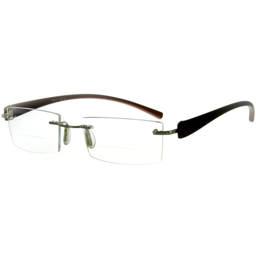 "American Woman DX" Slim, Semi-Rimless Bifocal Reading Glasses for Stylish Women
