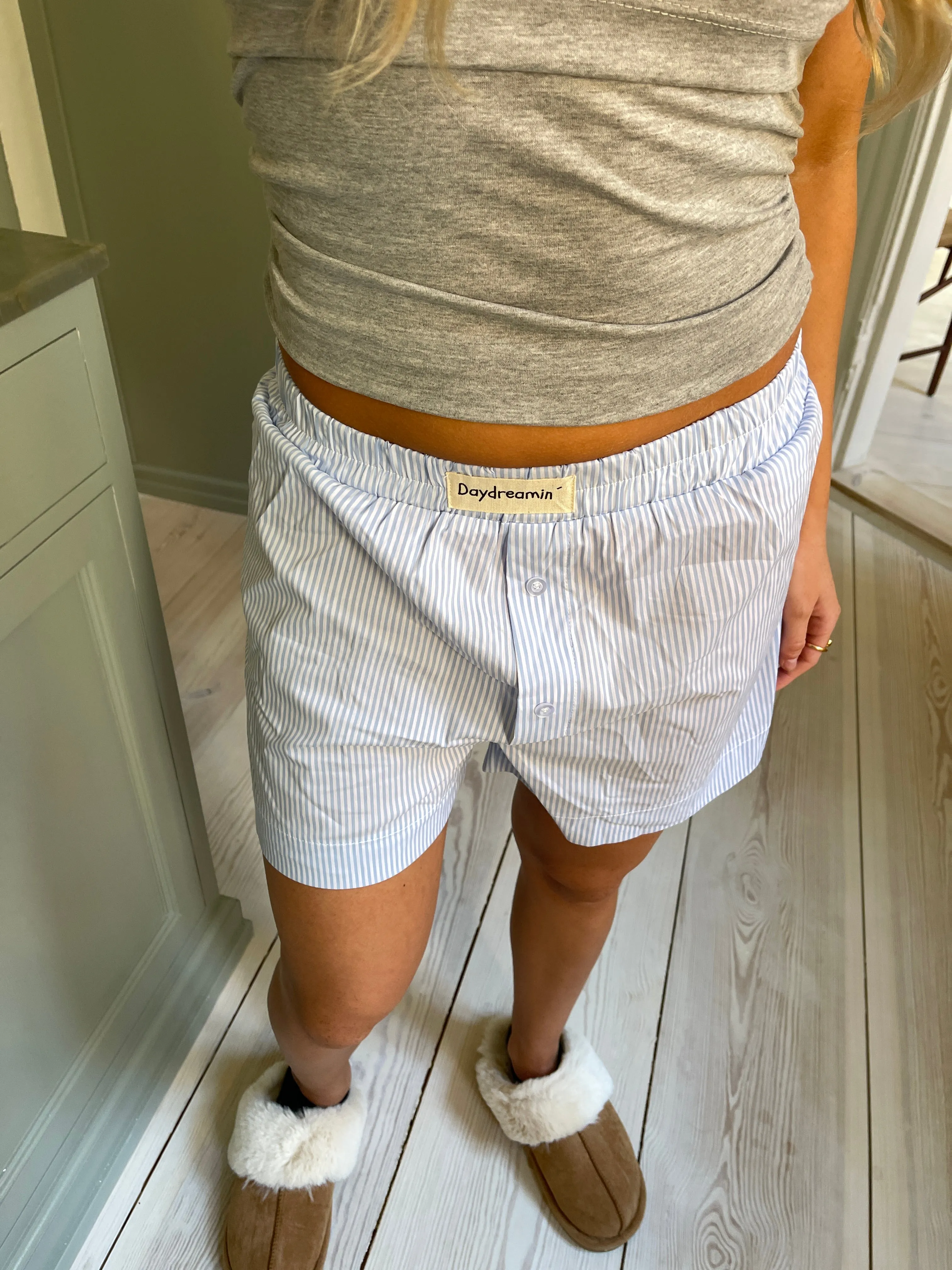"Day dreamin'" striped pajamas shorts - Blue/white