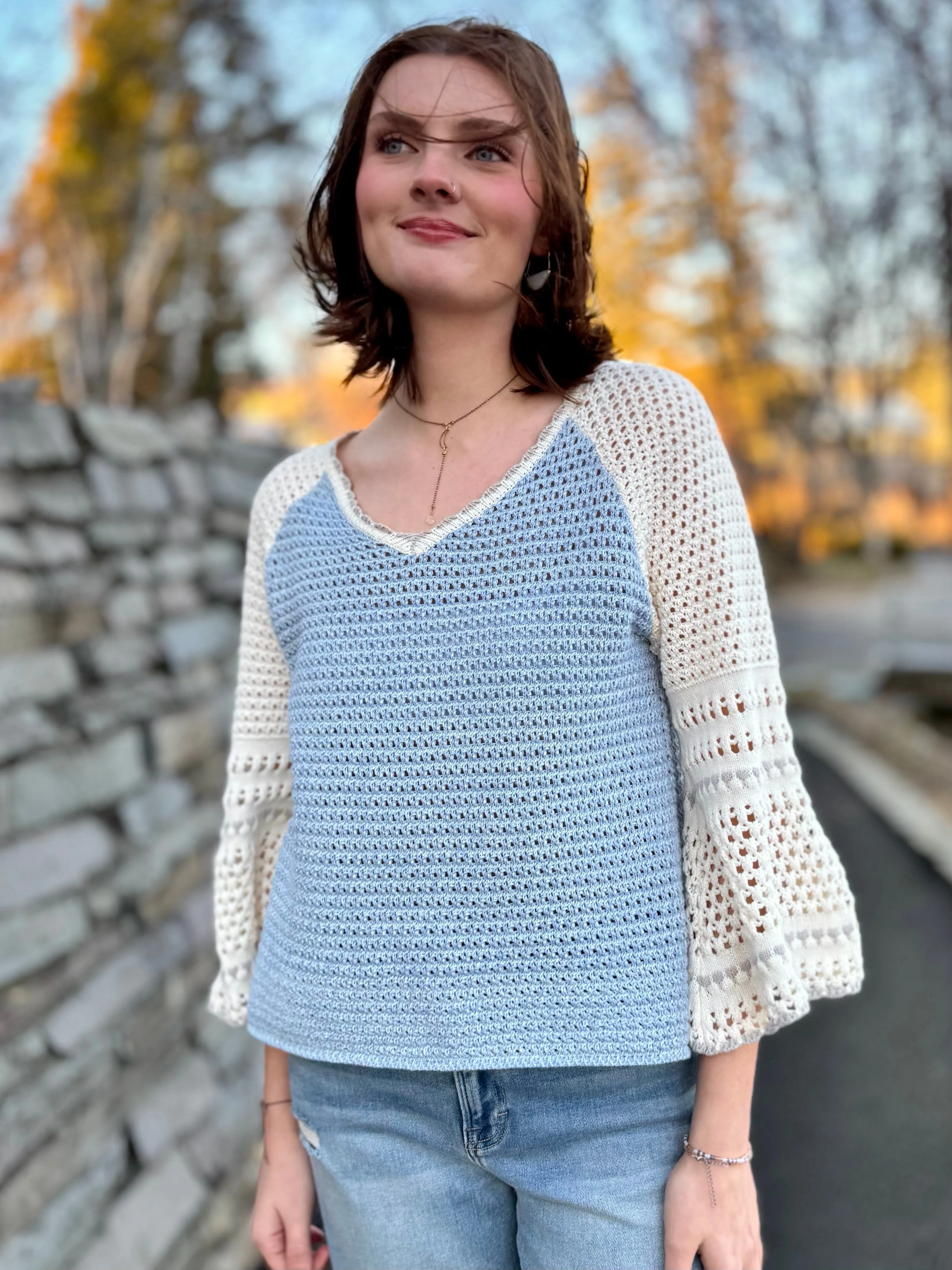 Raglan Sleeve Crochet Sweater