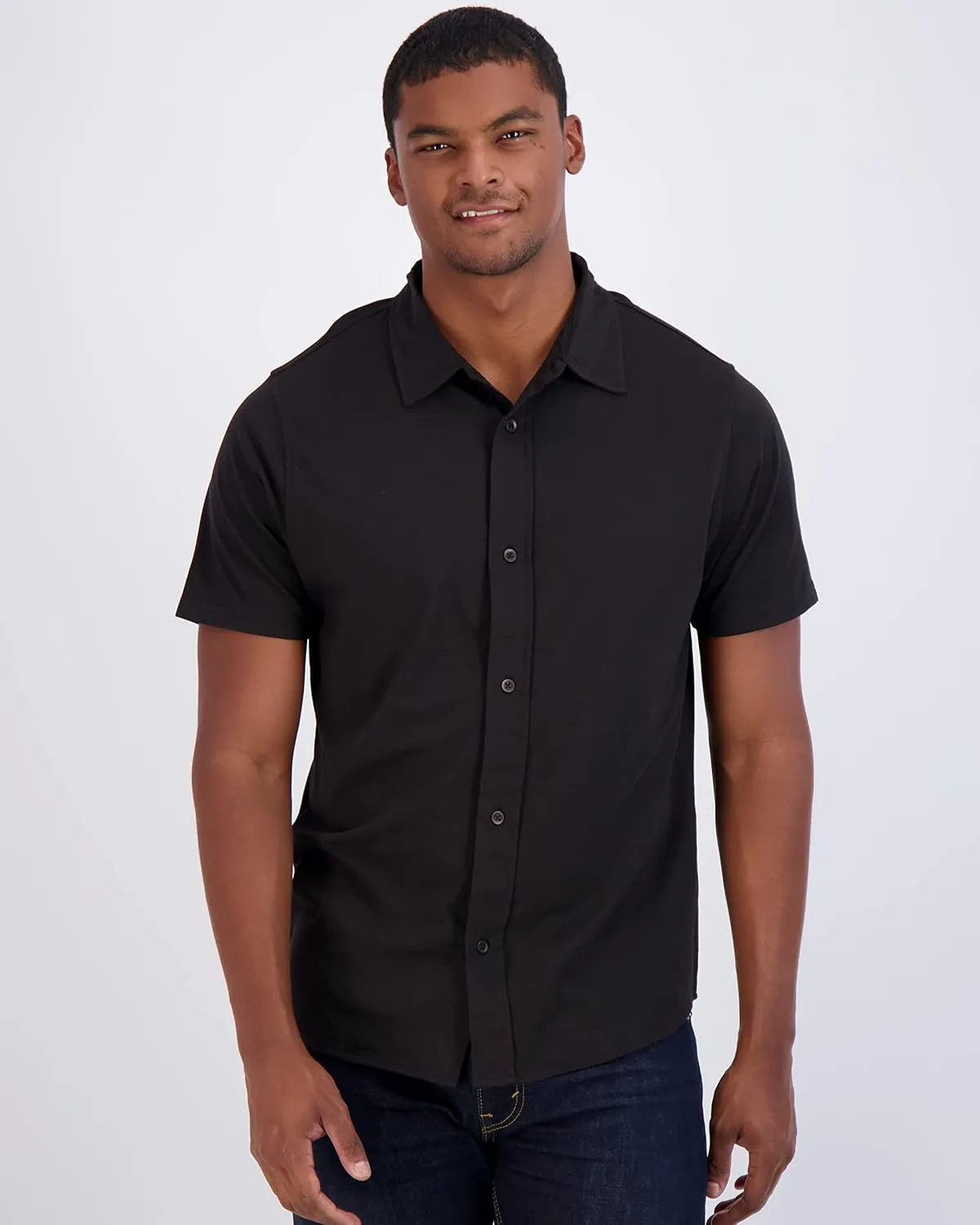 Real Essentials 3-Pack: Men's Regular Fit Casual Short Sleeve Button Down Shirt (Available in Big & Tall)