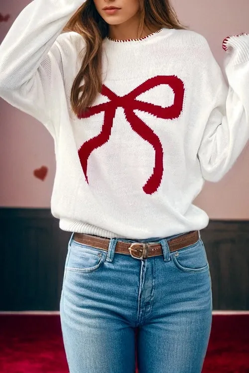 Red Bow Sweater