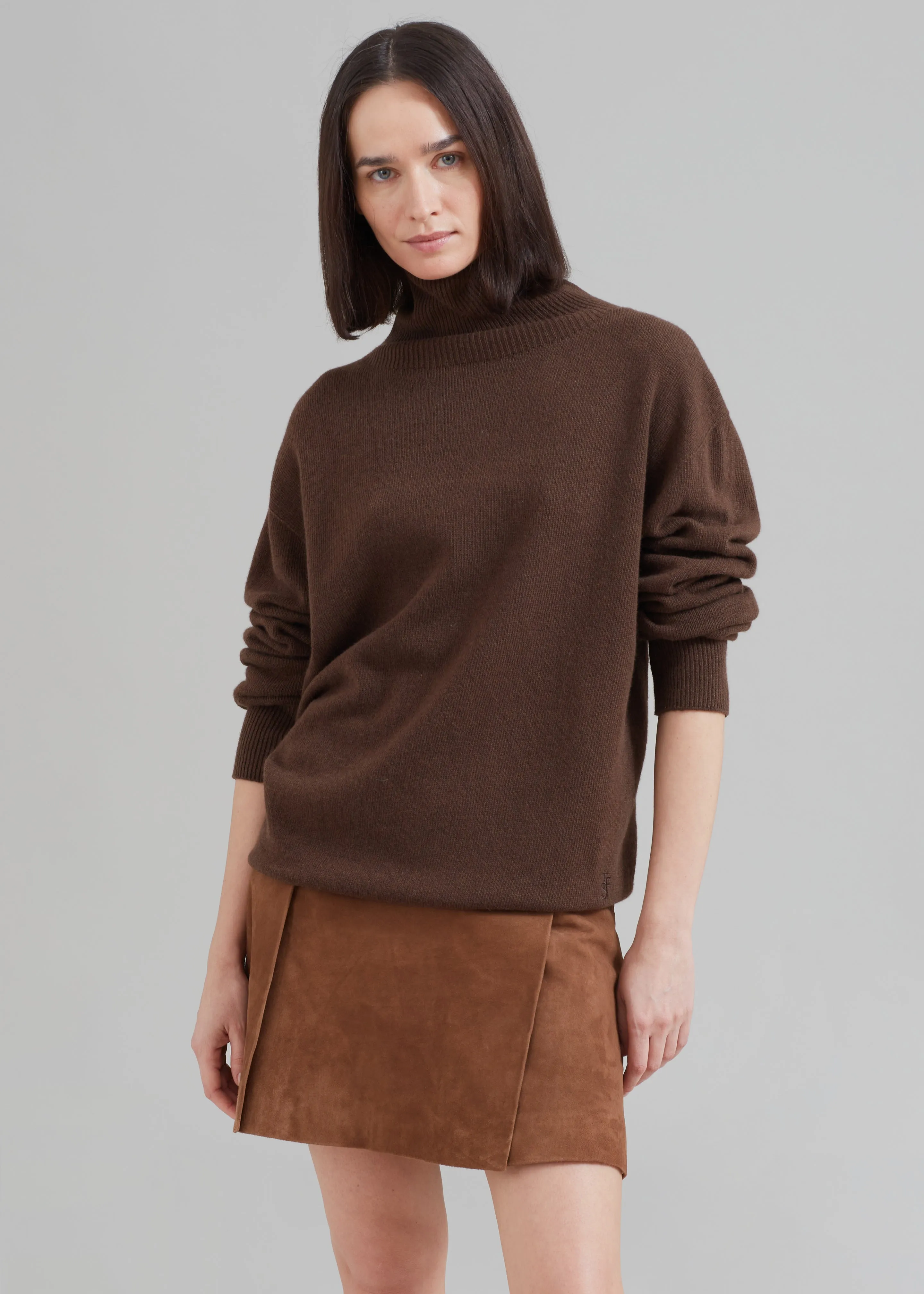 REMAIN Suede Slit Skirt - Emperador