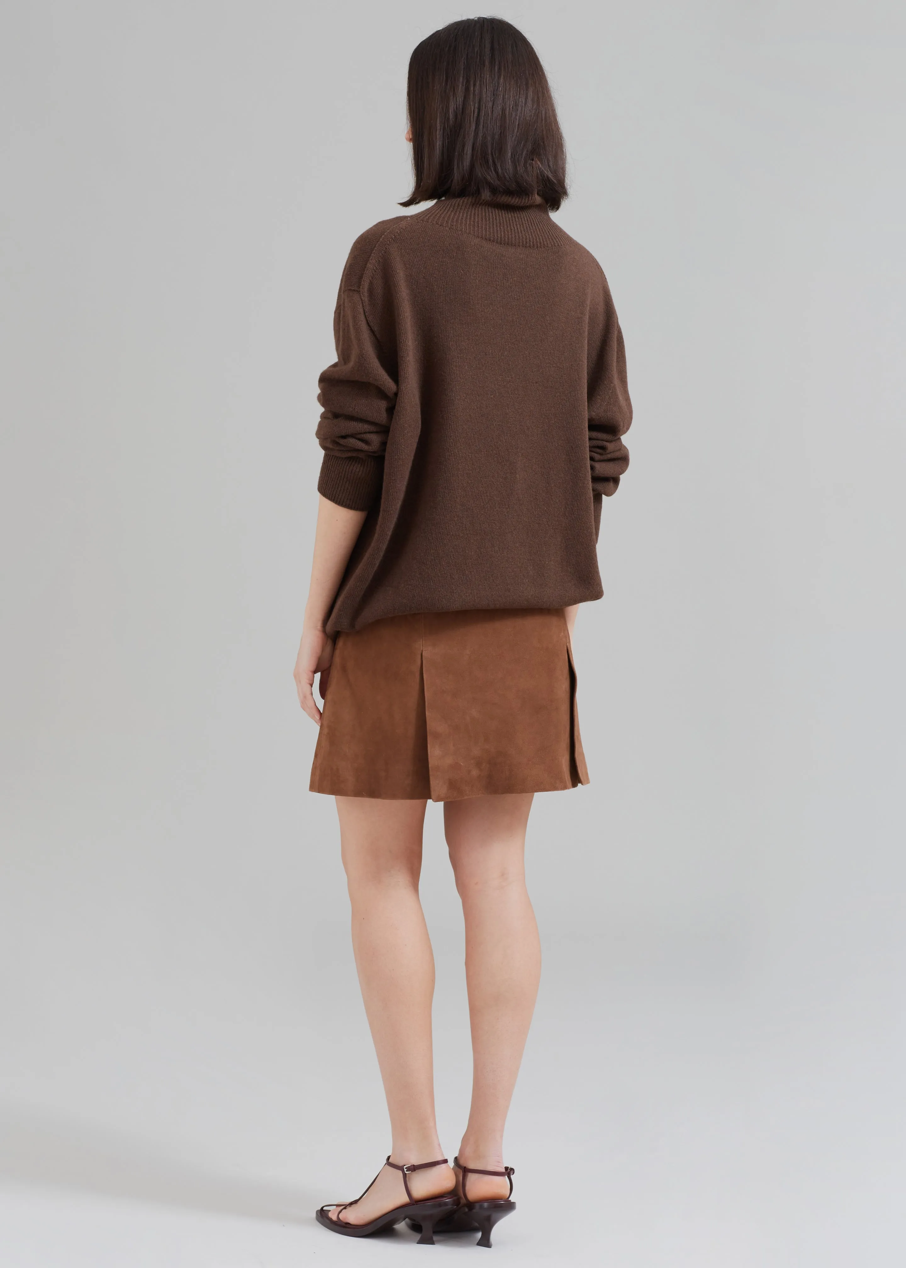 REMAIN Suede Slit Skirt - Emperador