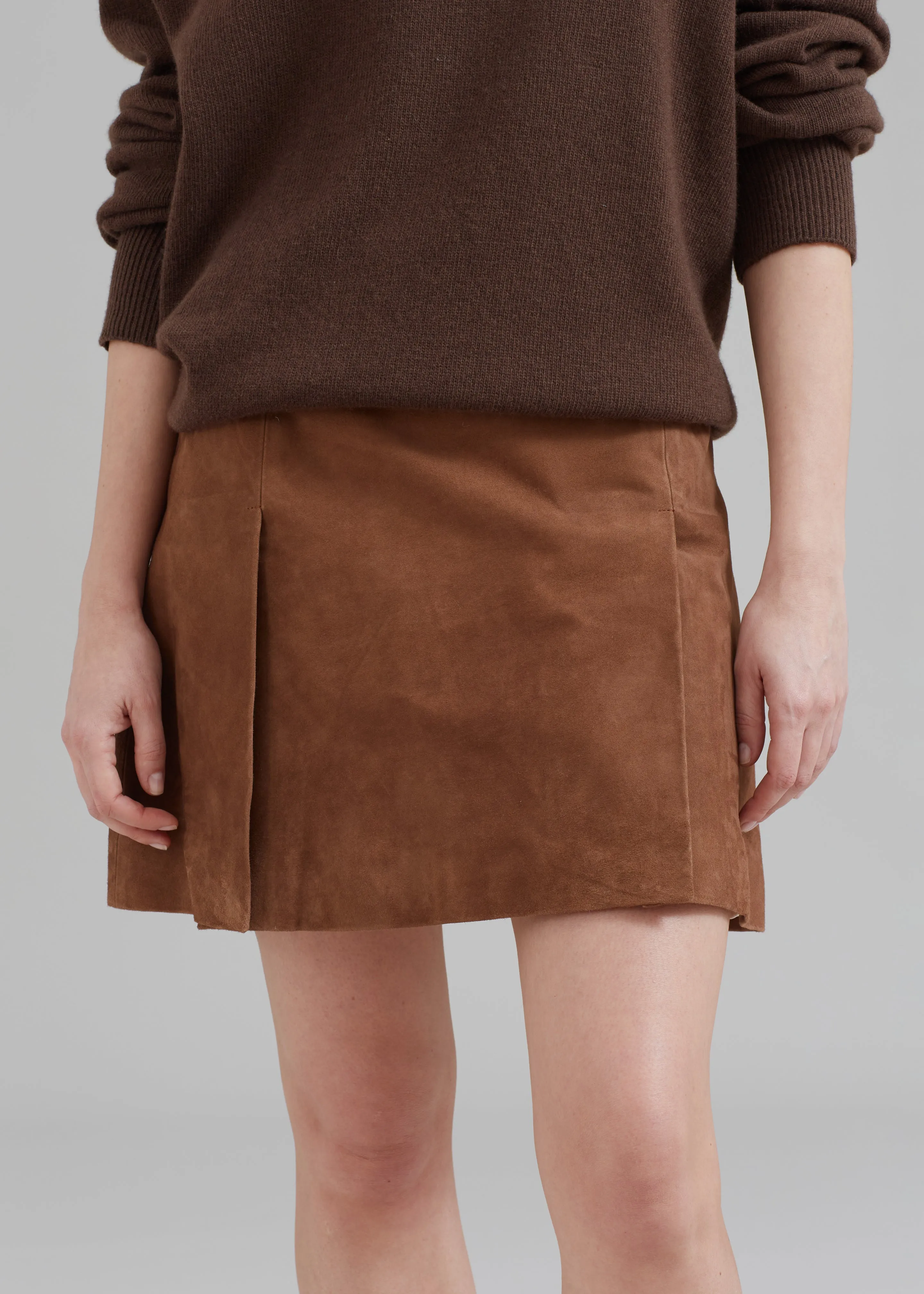REMAIN Suede Slit Skirt - Emperador