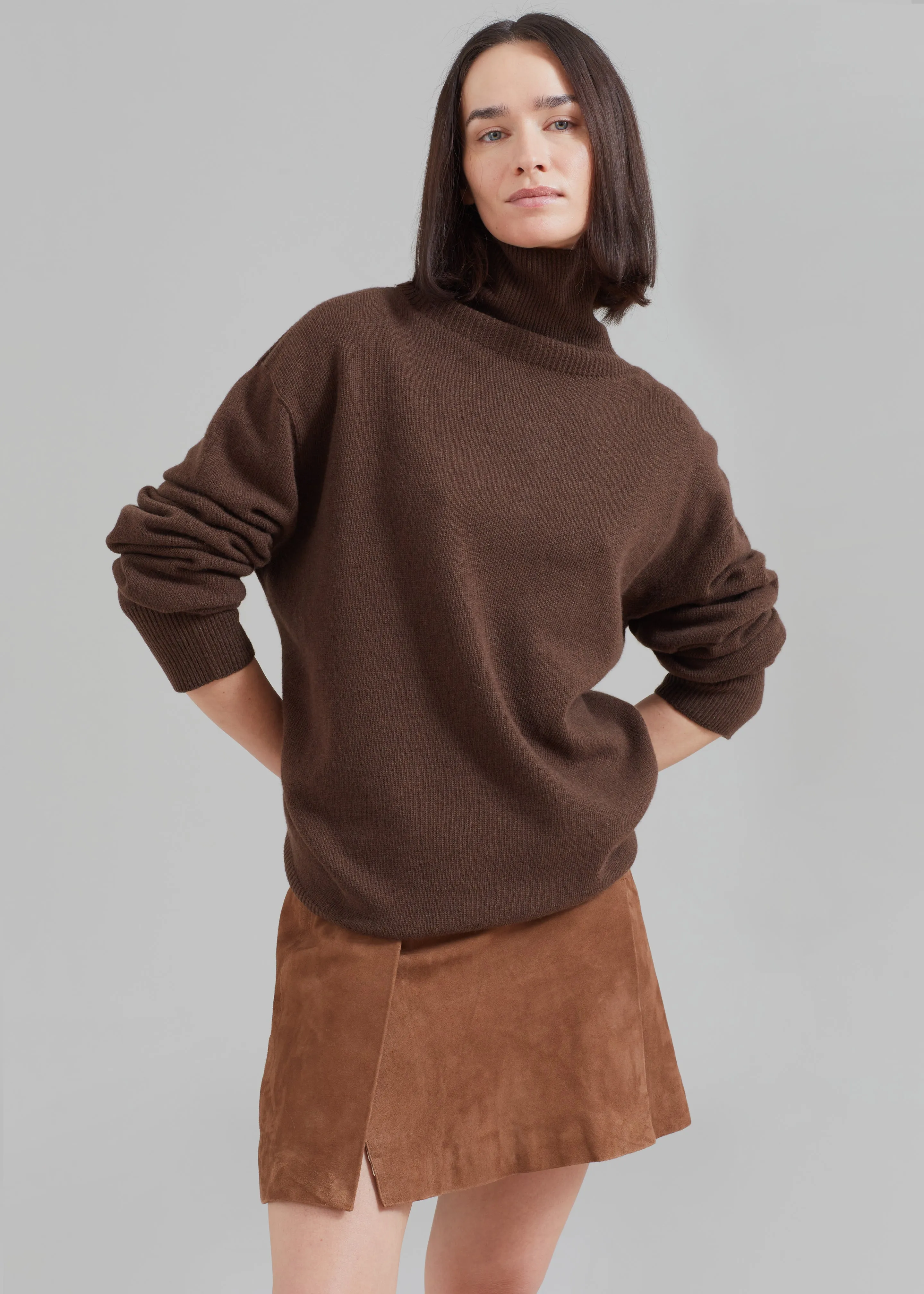 REMAIN Suede Slit Skirt - Emperador