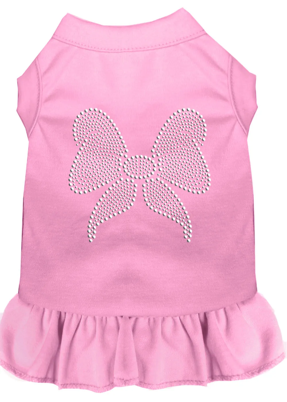 Rhinestone Bow Dress Light Pink Xl