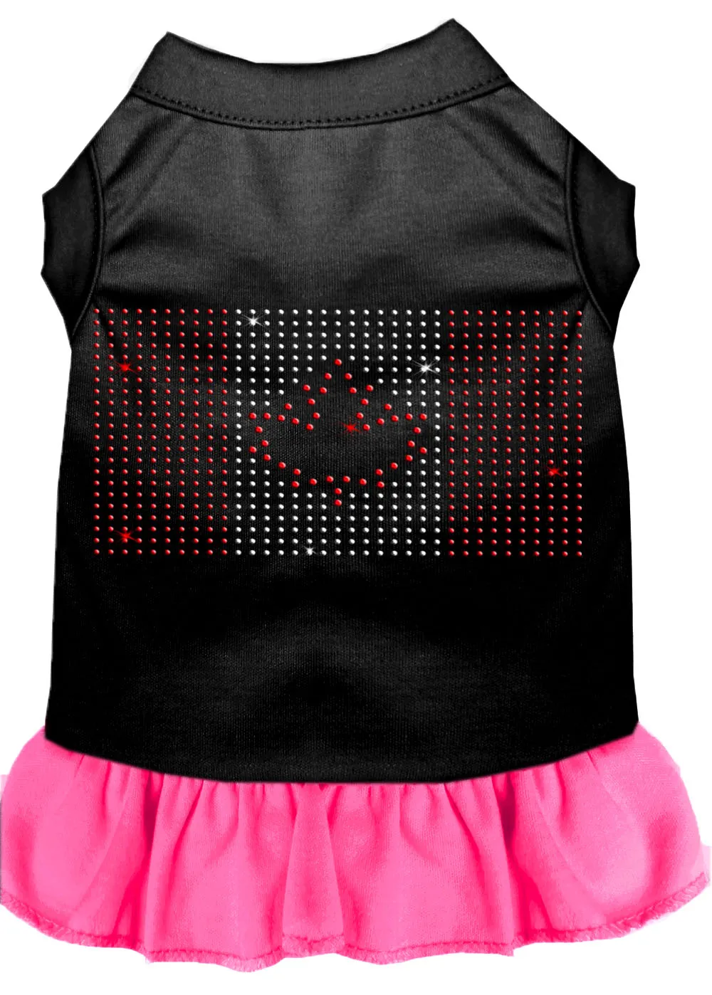 Rhinestone Canadian Flag Dress Black With Bright Pink Xl
