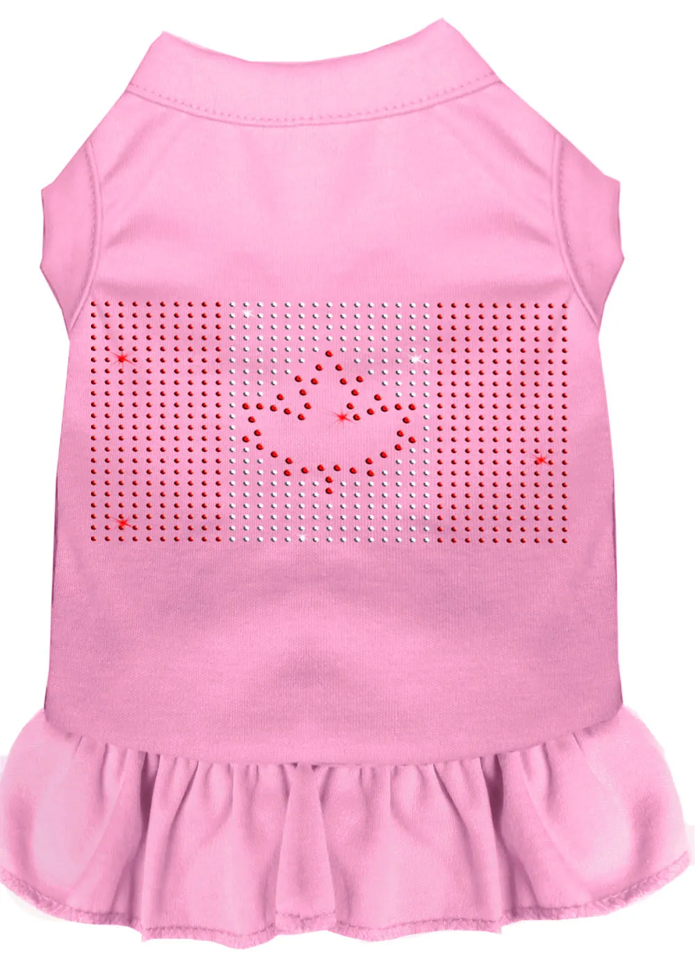 Rhinestone Canadian Flag Dress Light Pink 4x