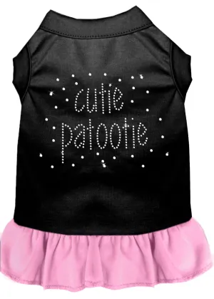 Rhinestone Cutie Patootie Dress Black With Light Pink Med