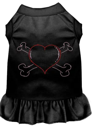 Rhinestone Heart And Crossbones Dress Black Sm