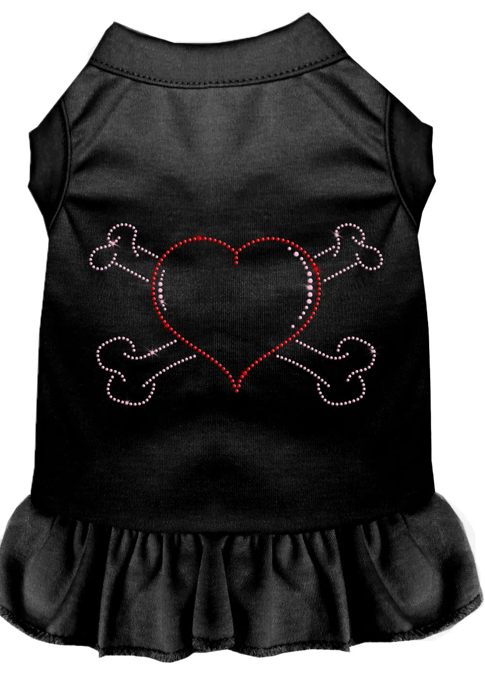 Rhinestone Heart And Crossbones Dress Black Sm