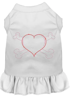 Rhinestone Heart And Crossbones Dress White Xxxl