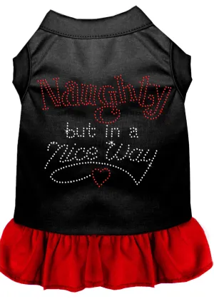 Rhinestone Naughty But In A Nice Way Dress Black With Red Sm