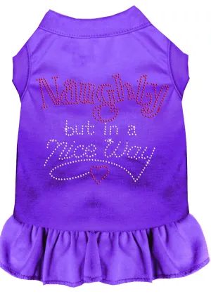 Rhinestone Naughty But In A Nice Way Dress Purple Sm