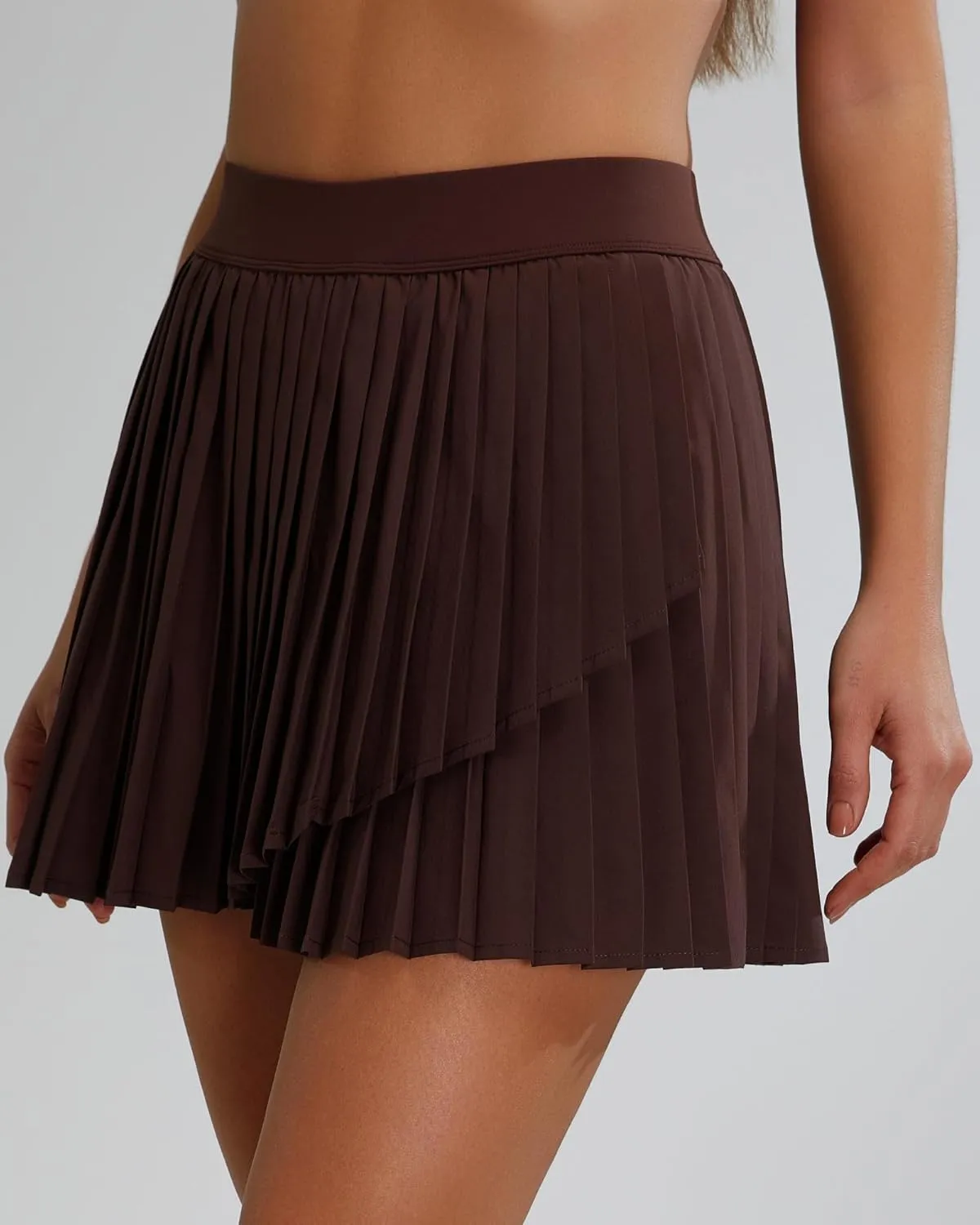 RUNNING GIRL Women's Pleated Tennis Skirts with Pockets High Waisted Tummy Control Casual Athletic Workout Golf Skorts