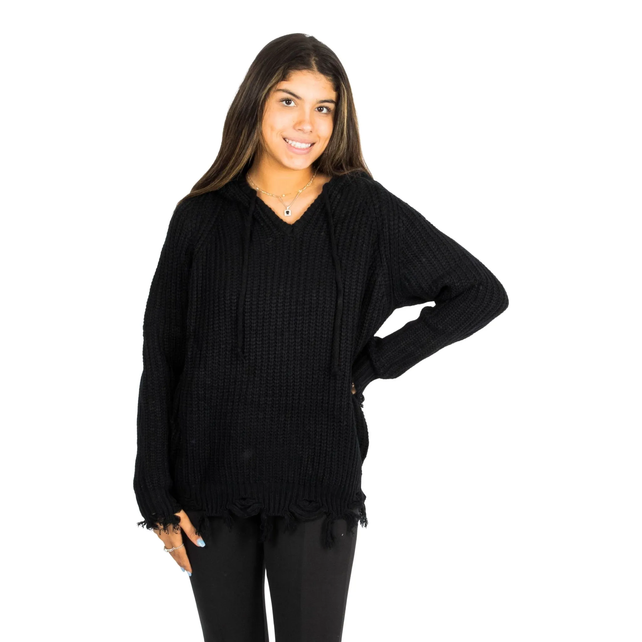 Shredded Hooded Sweater