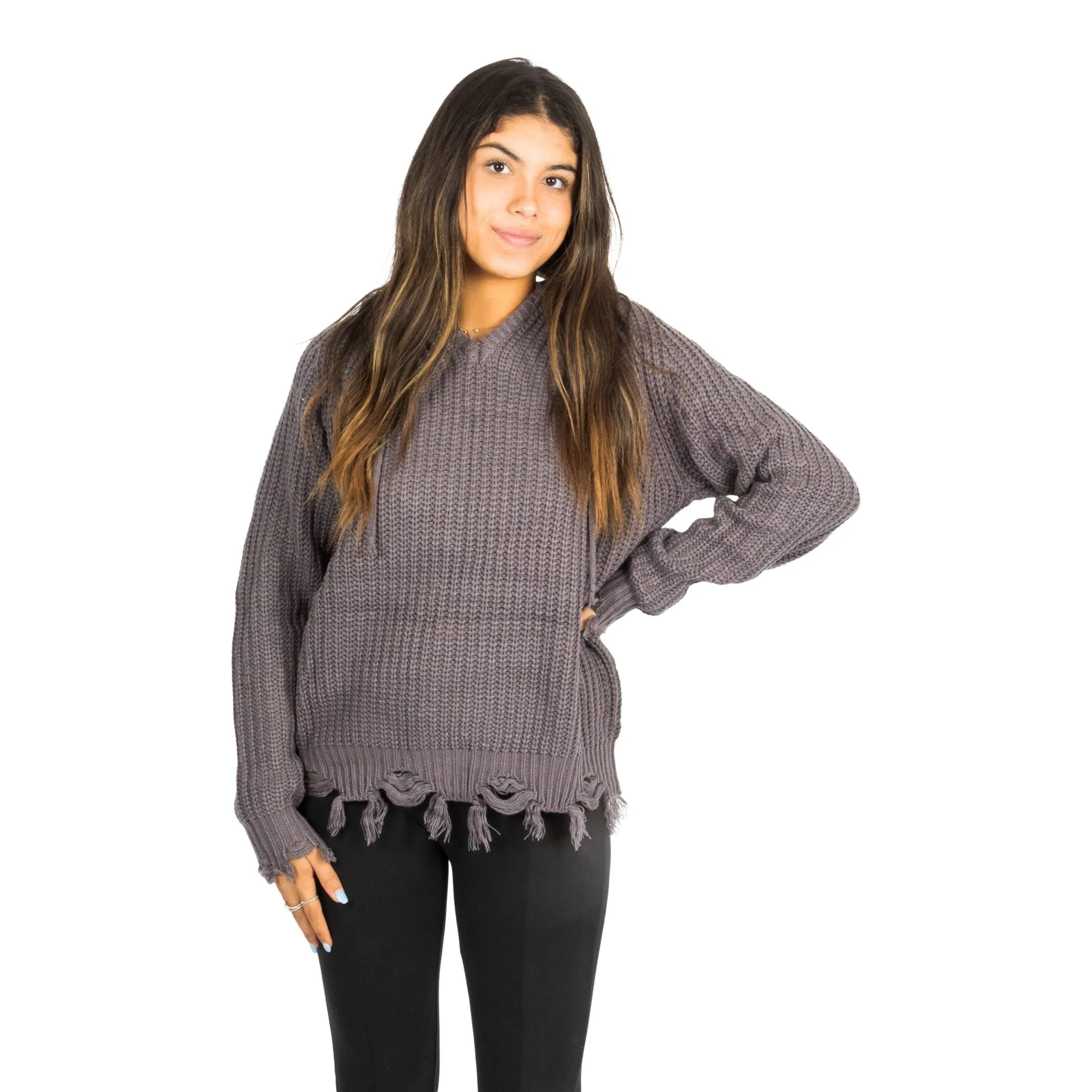 Shredded Hooded Sweater