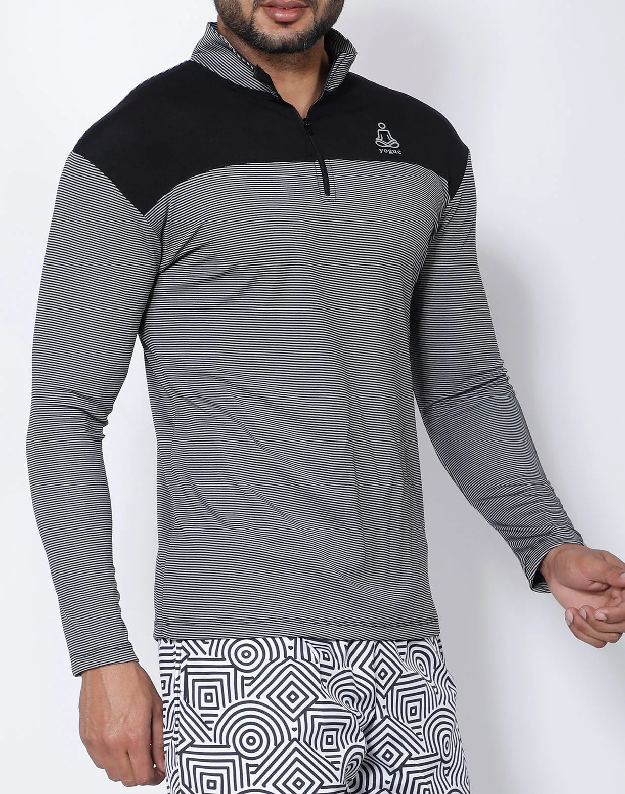 Silver Stripes Half Zipper