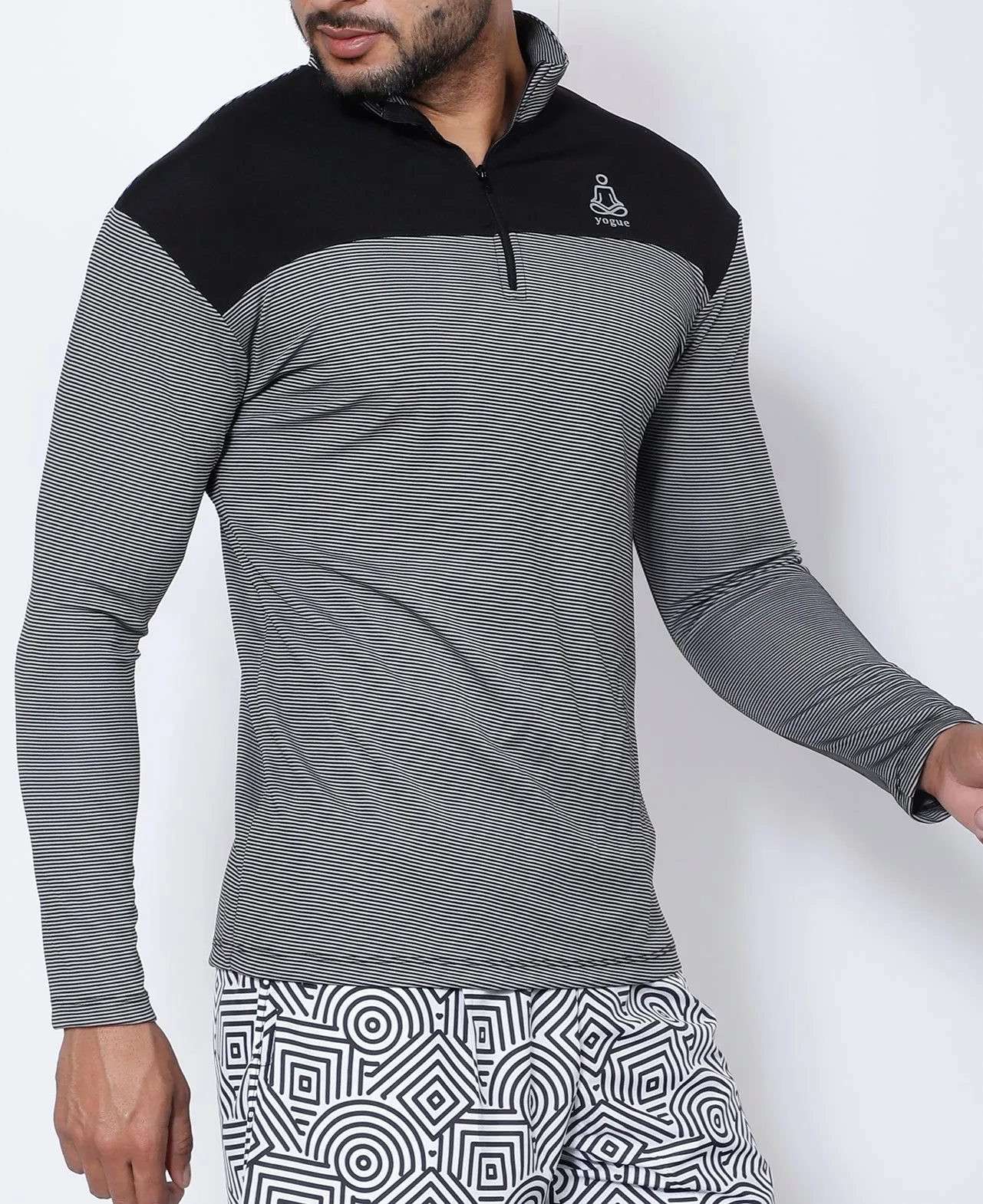 Silver Stripes Half Zipper