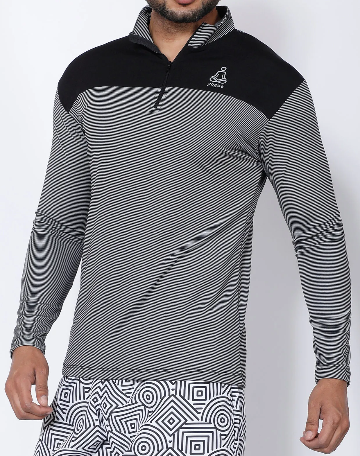 Silver Stripes Half Zipper