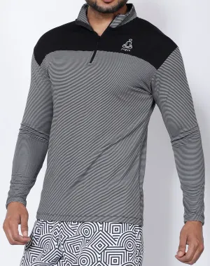 Silver Stripes Half Zipper