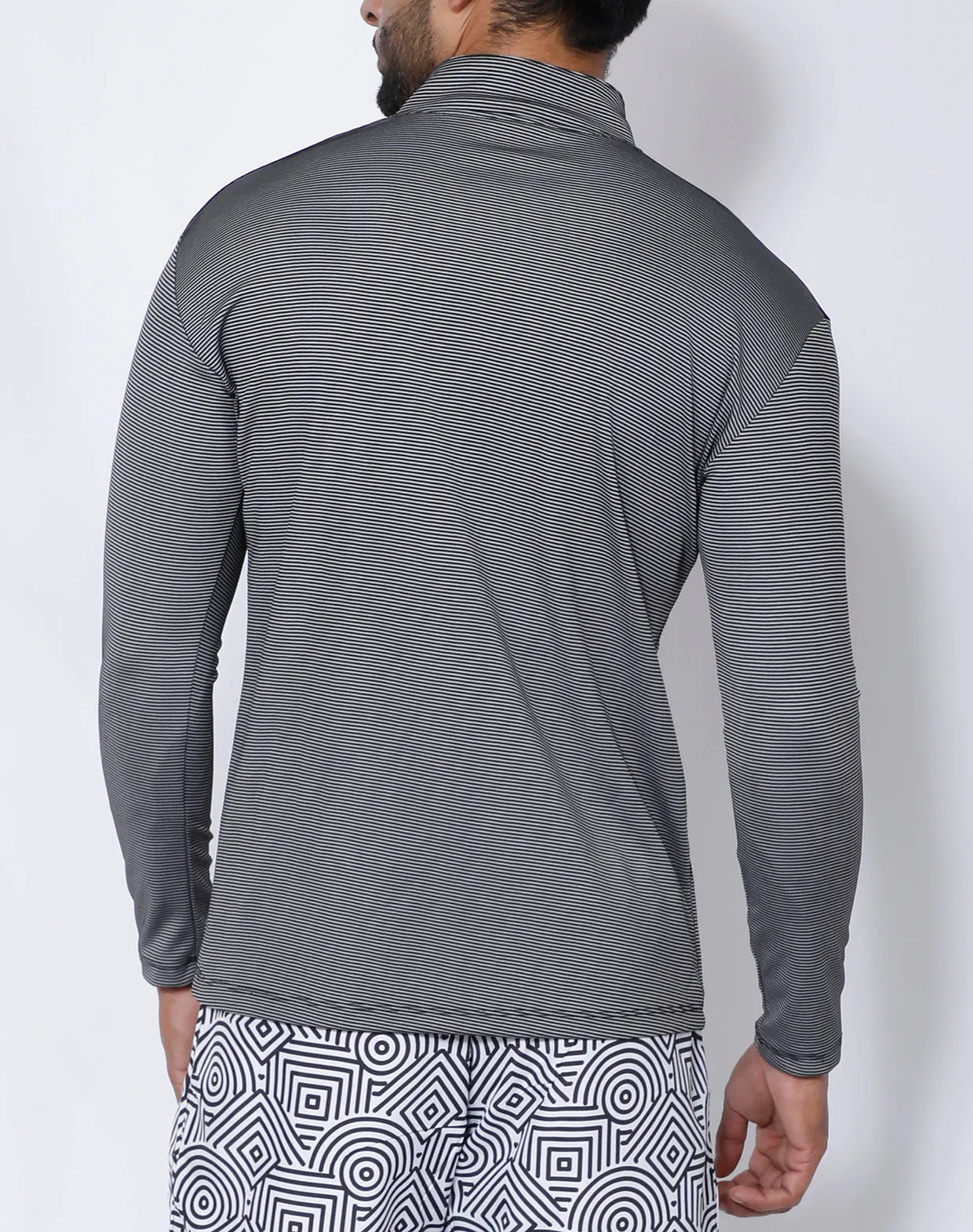 Silver Stripes Half Zipper