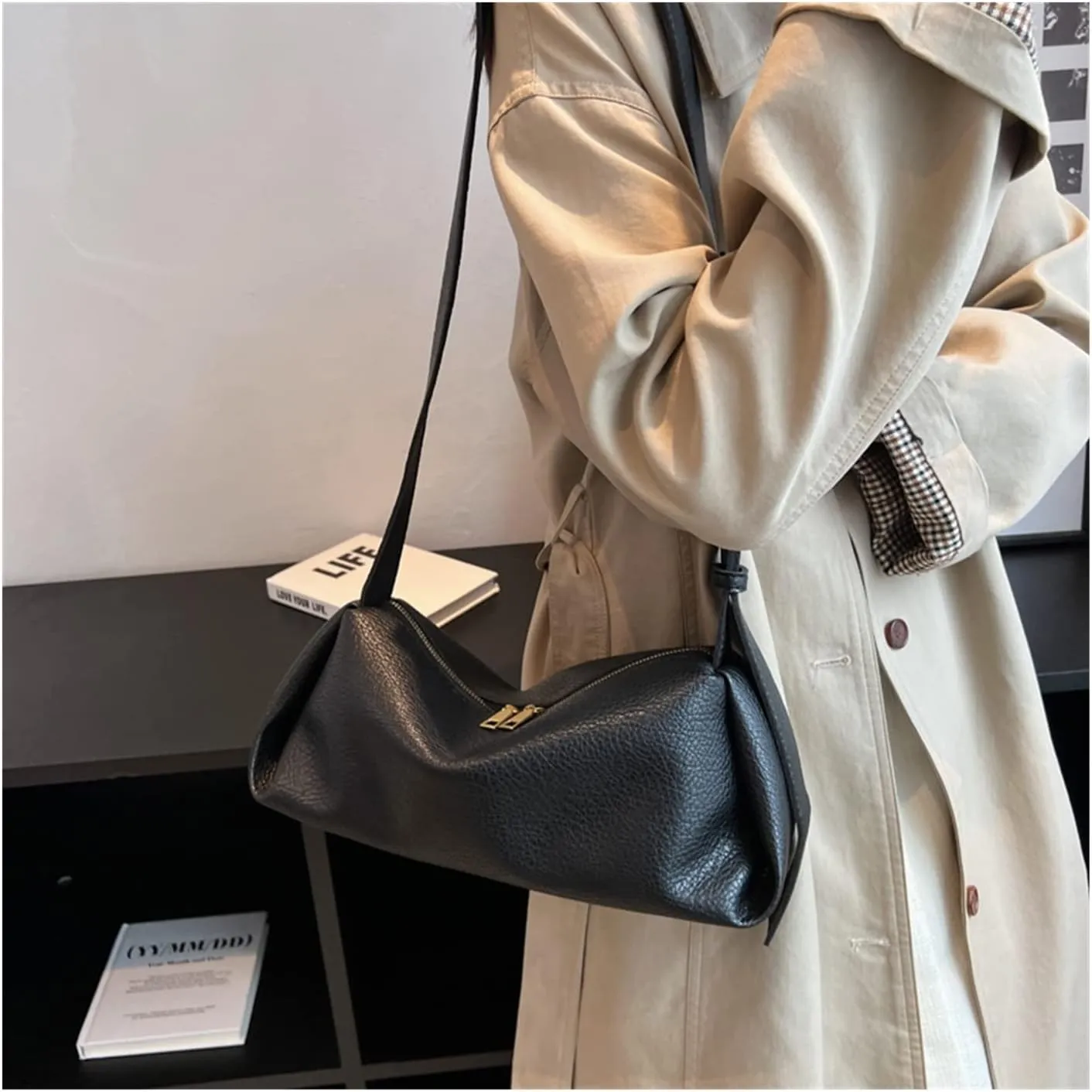 Small Bucket Crossbody For Women Trend Vintage Design Leather Handbags And Purses Shoulder Bag For Women