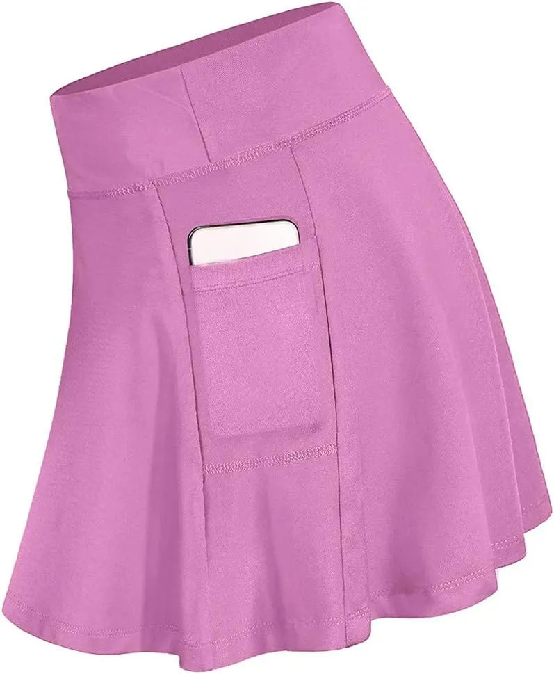 Sport Skirts for Women Summer Tennis Golf Skirts High Waisted with Pockets Inner Shorts for Athletic Skorts Running