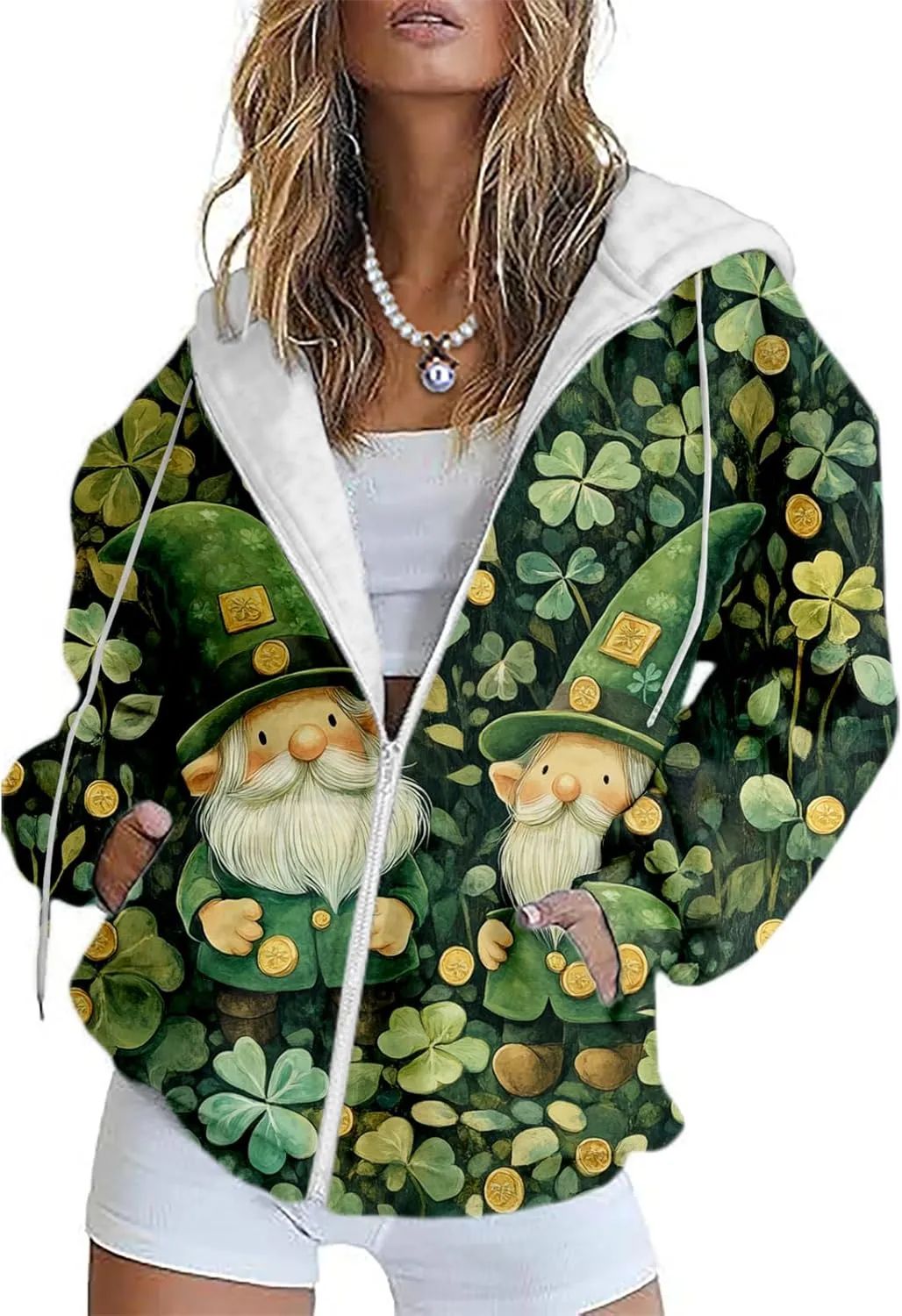 St Patricks Day Hoodie for Women Oversized Trendy Sweatshirt Pullover Pullover Long Sleeve Graphic Tops