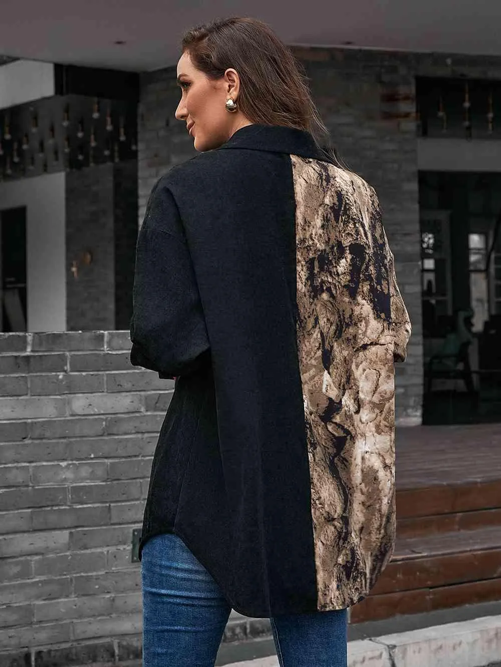 Stylish Contrast Color Dropped Shoulder Shirt